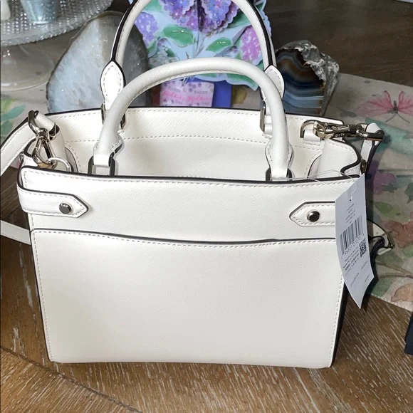 NWT Kate Spade White and Tan Floral Satchel - Picture 8 of 10